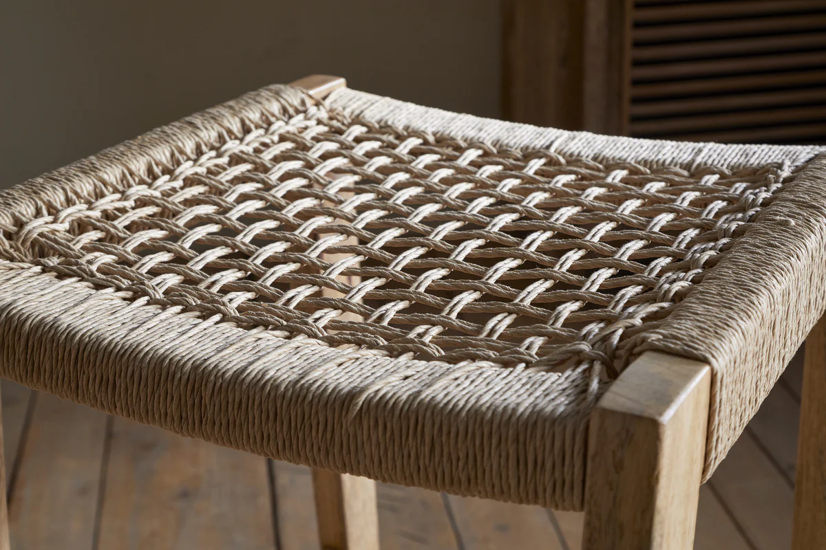 Aamani Mango Wood & Cord Counter Stool - Natural - Image 3