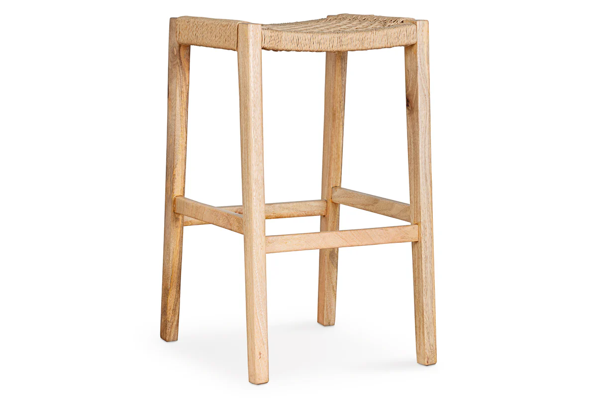 Aamani Mango Wood & Cord Counter Stool - Natural - Image 8