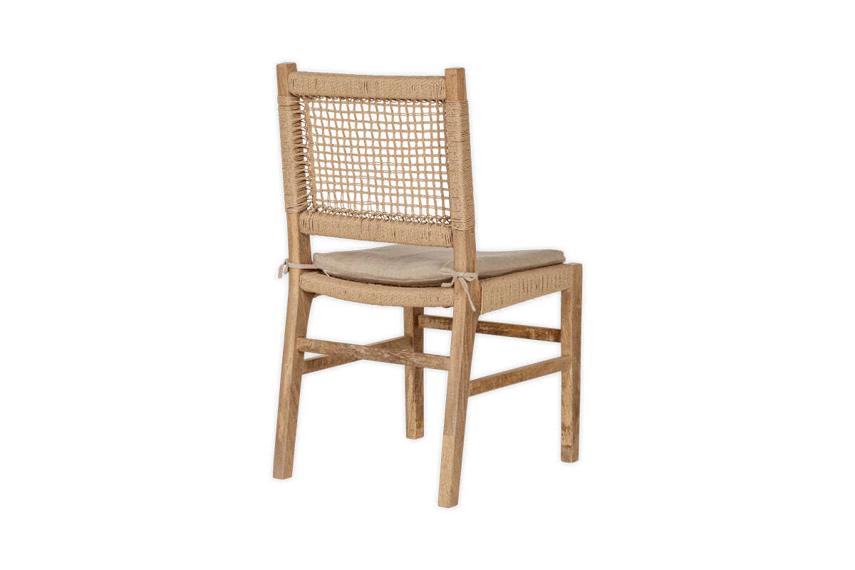 Aamani Mango Wood & Cord Dining Chair - Natural - Image 11