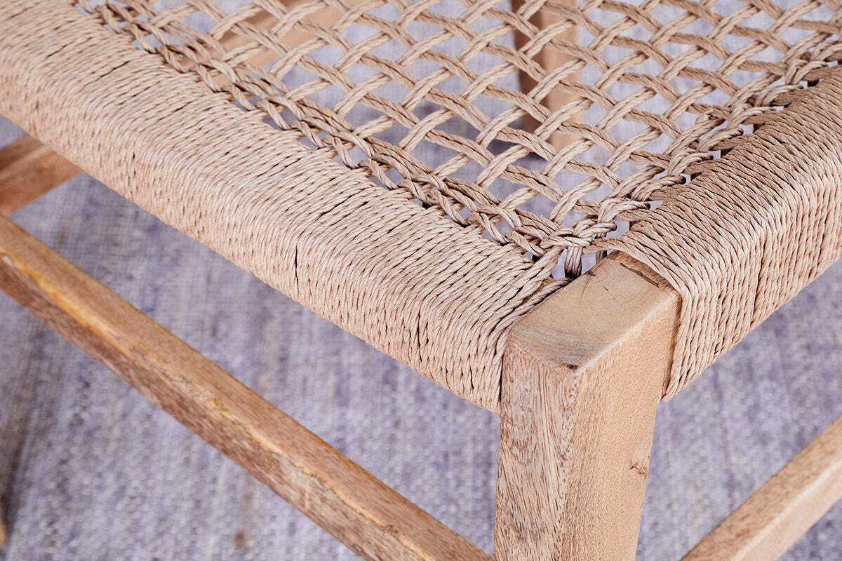 Aamani Mango Wood & Cord Dining Chair - Natural - Image 6
