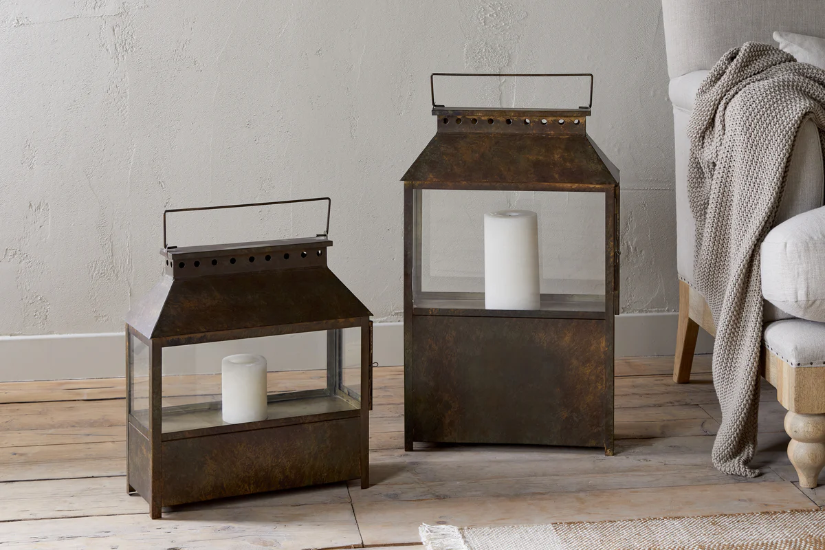 Akoko Wide Lantern - Brown Patina - Image 8