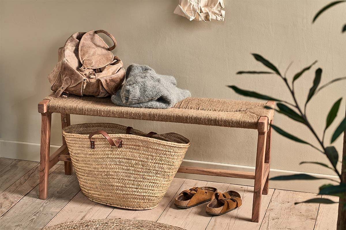 Amhara Acacia & Jute Woven Bench - Image 4
