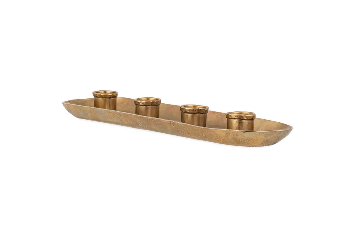 Amita Long Candle Holder - Antique Brass - Image 4