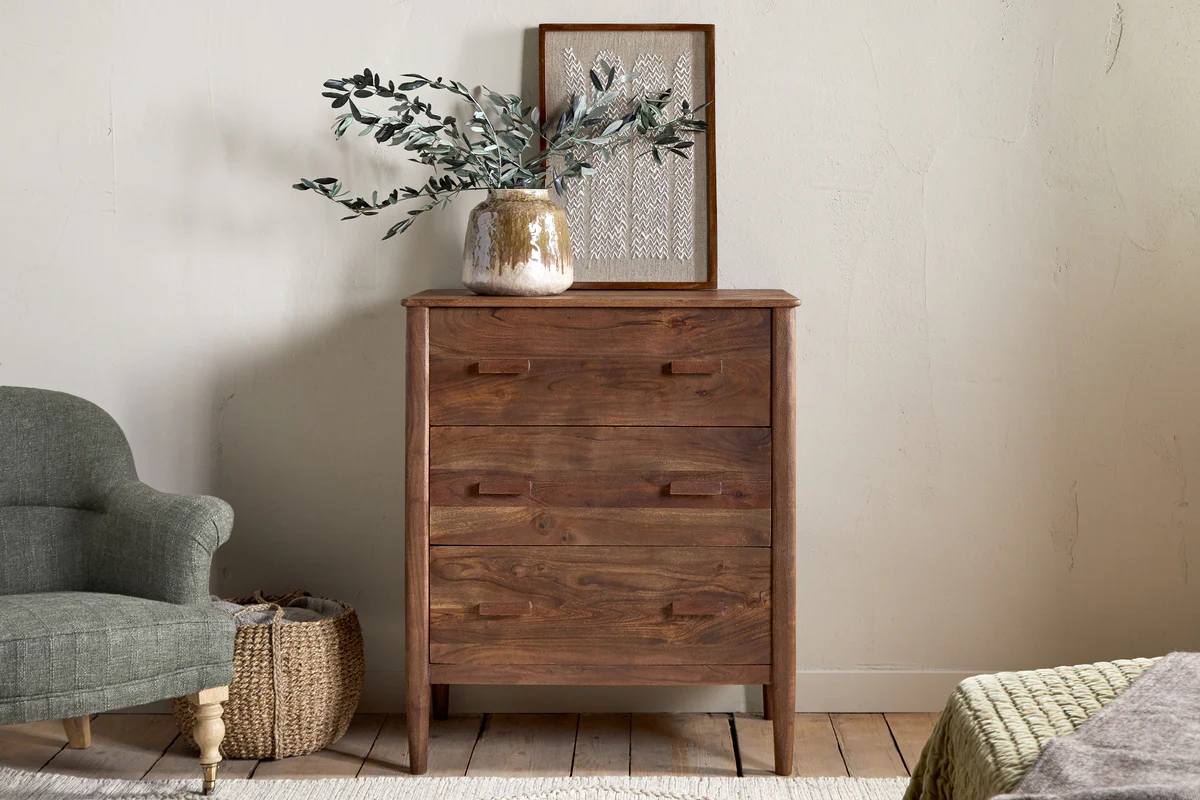 Anbu Acacia Chest of Drawers - Washed Walnut - Image 4