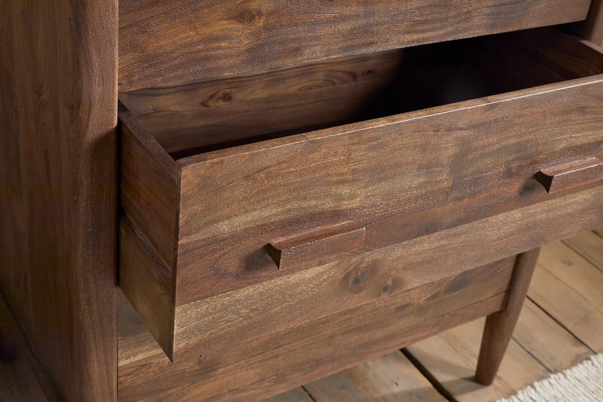 Anbu Acacia Chest of Drawers - Washed Walnut - Image 8