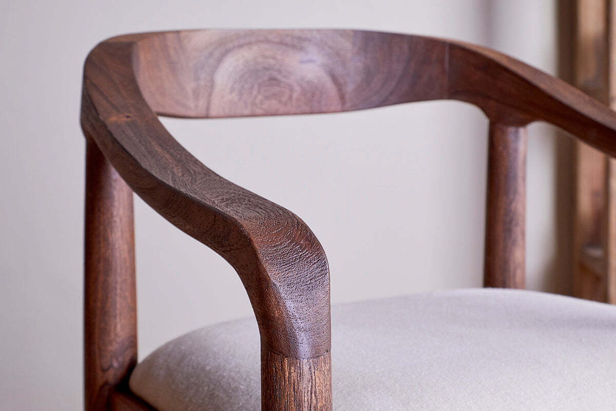 Anbu Acacia Upholstered Counter Chair - Washed Walnut - Image 6