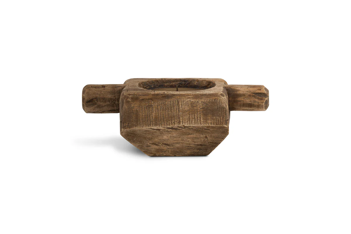 Apu Reclaimed Wood Traditional Candle Holder - Natural - Image 5