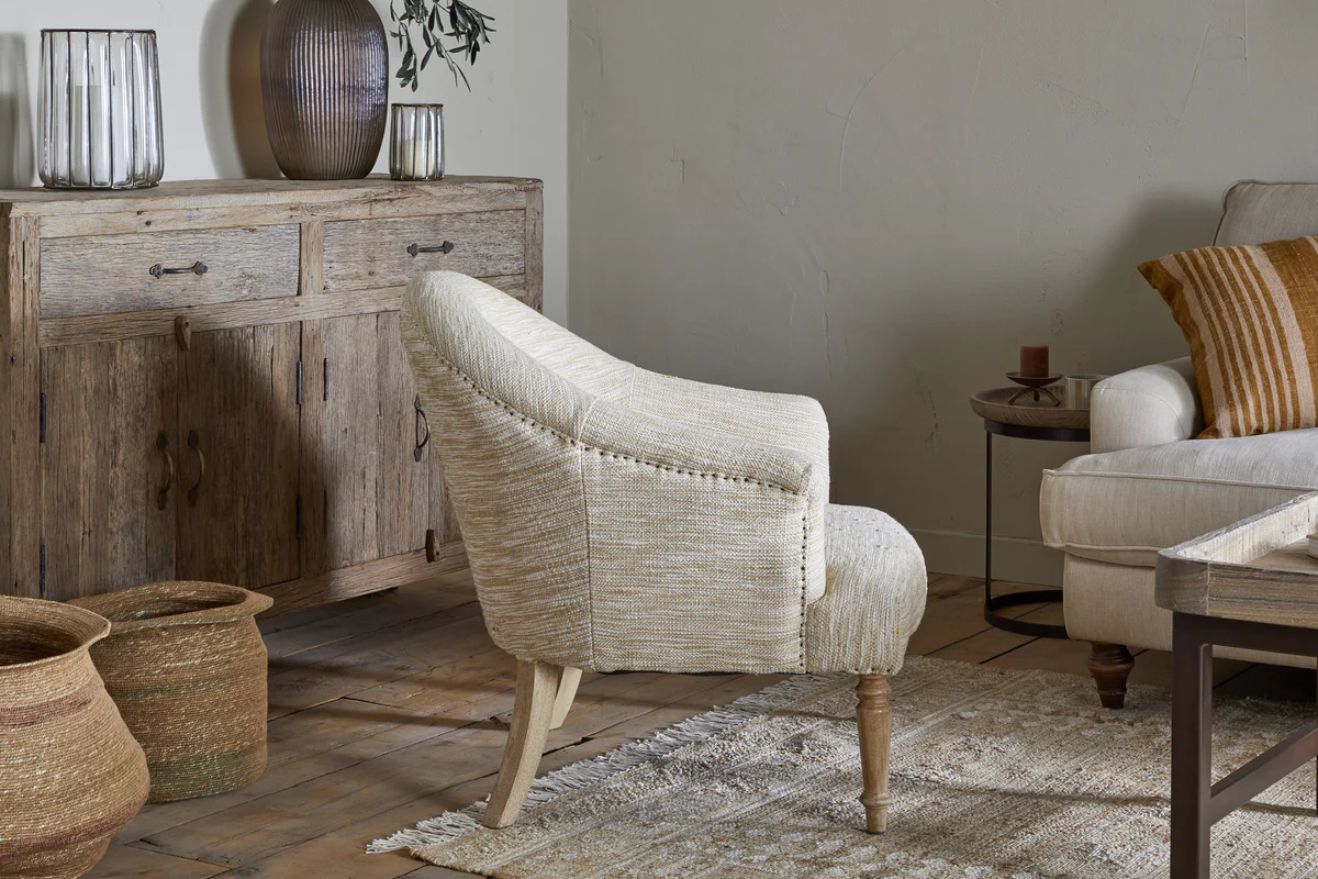 Aranya Cotton & Jute Occasional Chair - Natural - Image 3