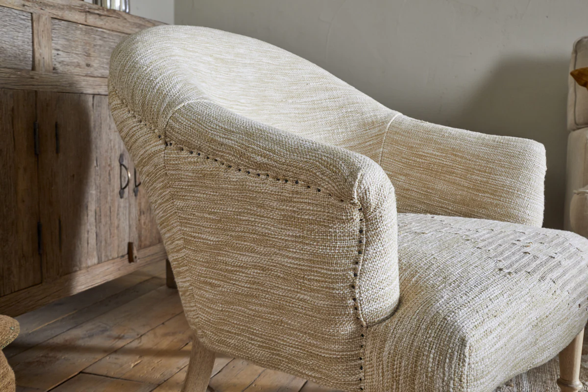 Aranya Cotton & Jute Occasional Chair - Natural - Image 5