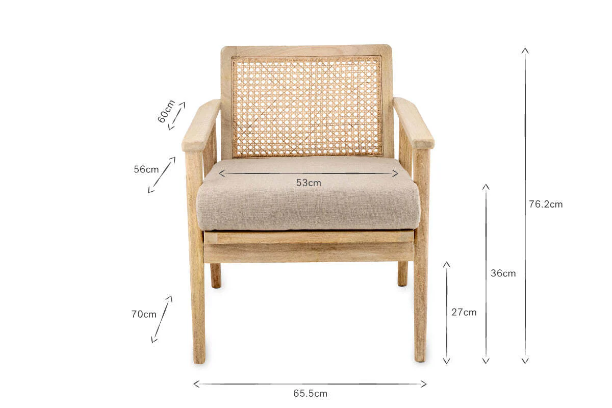 Atri Mango Wood & Cane Occasional Chair - Image 5