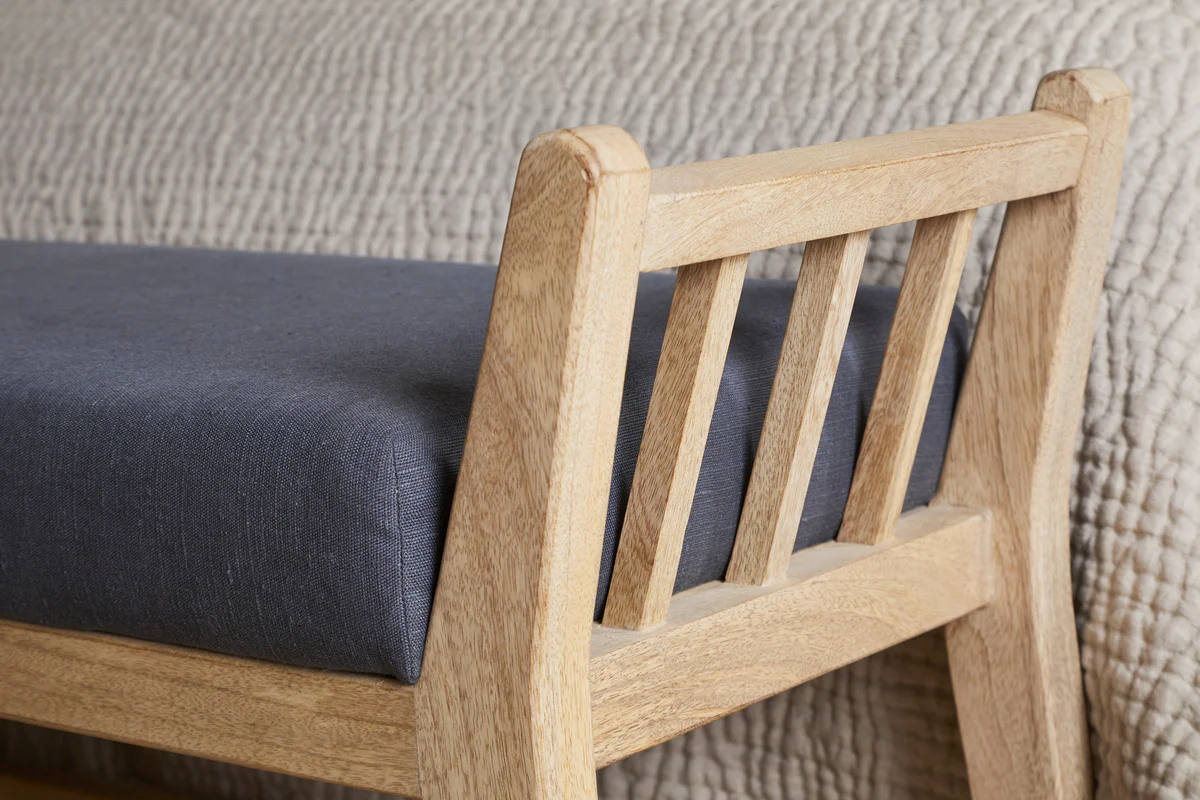 Avanthi Upholstered Sleigh Bench - Charcoal - Image 3