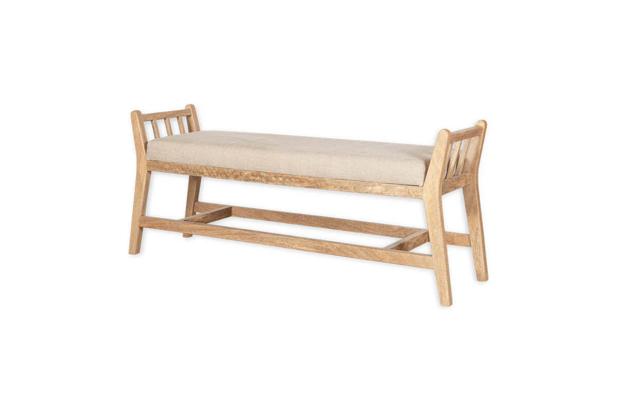 Avanthi Upholstered Sleigh Bench - Natural - Image 10