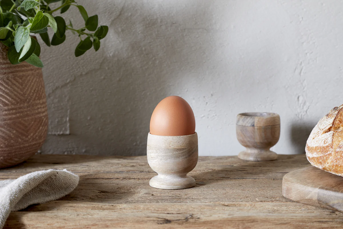 Awa Wooden Egg Cup - Natural - (Set of 2) - Image 2