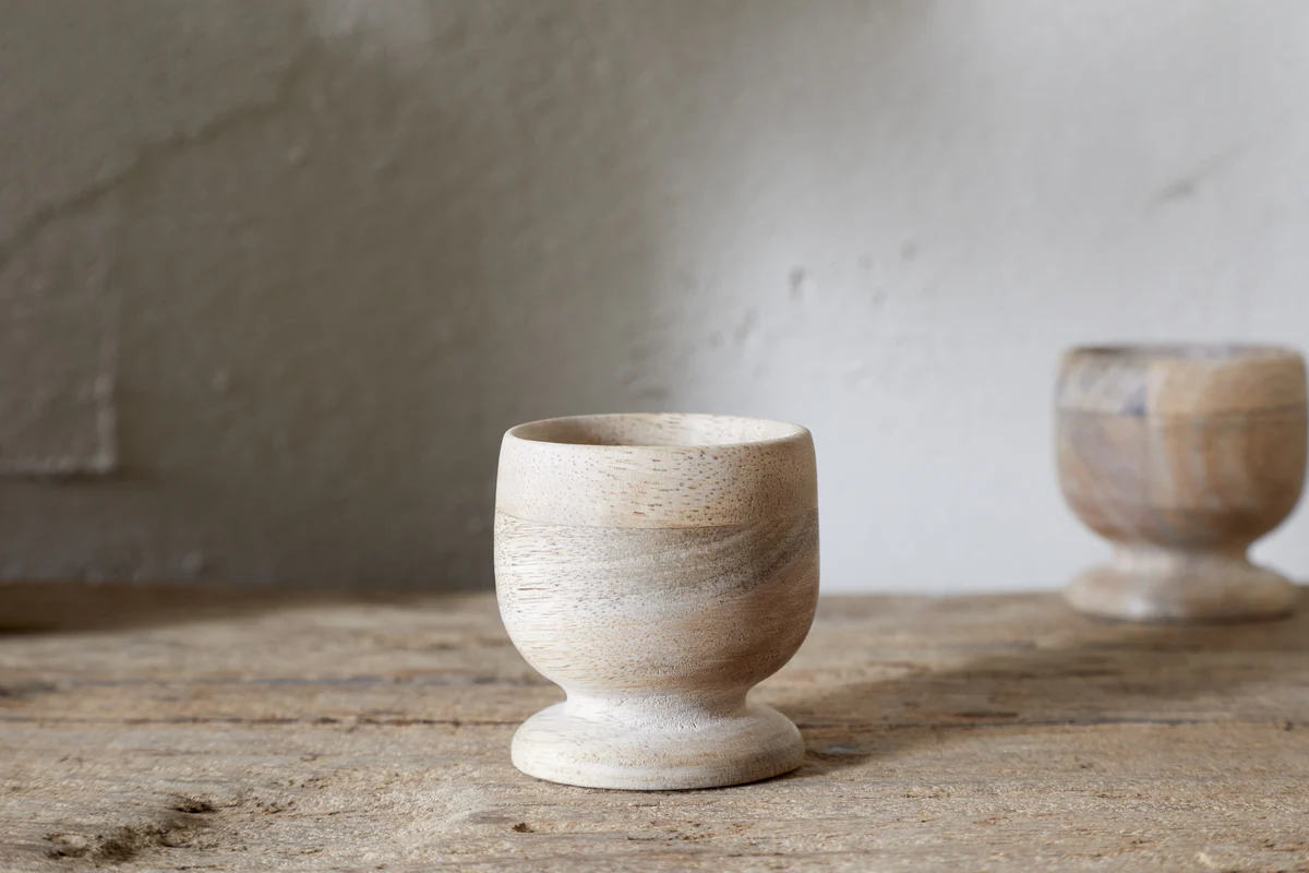 Awa Wooden Egg Cup - Natural - (Set of 2) - Image 6