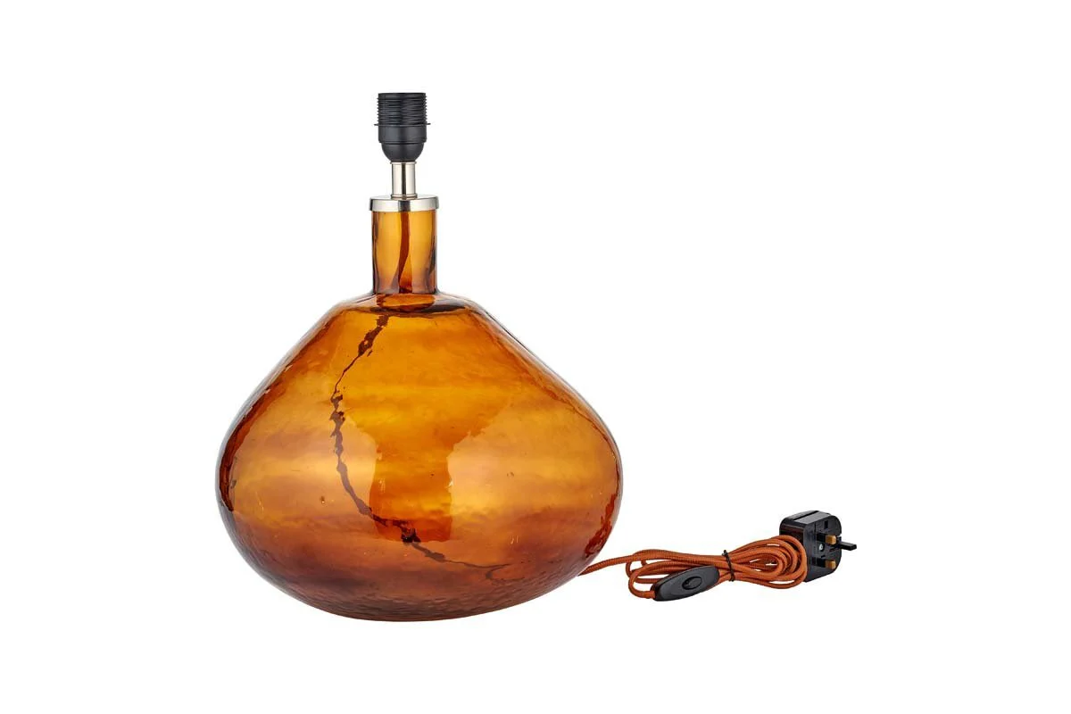 Baba Recycled Glass Lamp - Burnt Amber - Large Wide - Image 6