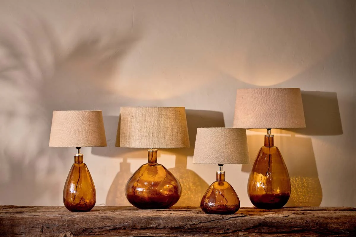 Baba Recycled Glass Lamp - Burnt Amber - Small Tall - Image 4