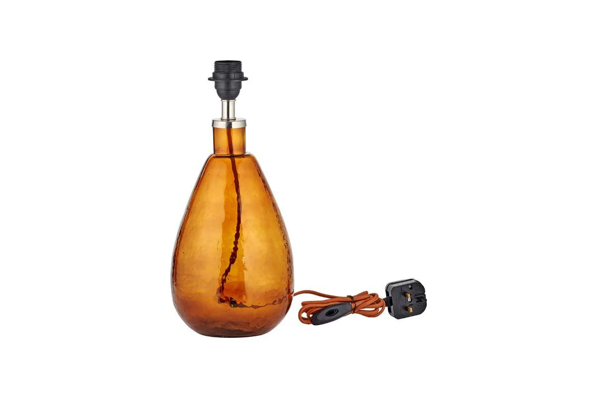Baba Recycled Glass Lamp - Burnt Amber - Small Tall - Image 6