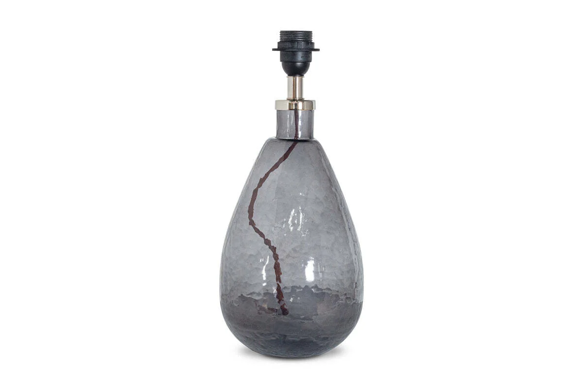 Baba Recycled Glass Table Lamp - Smoke - Small Tall - Image 7