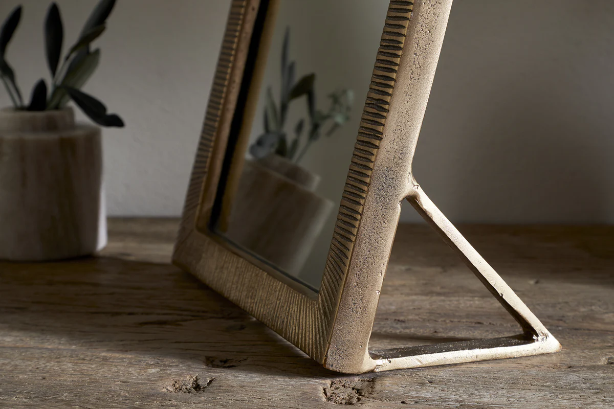Baja Standing Mirror - Antique Brass - Image 3