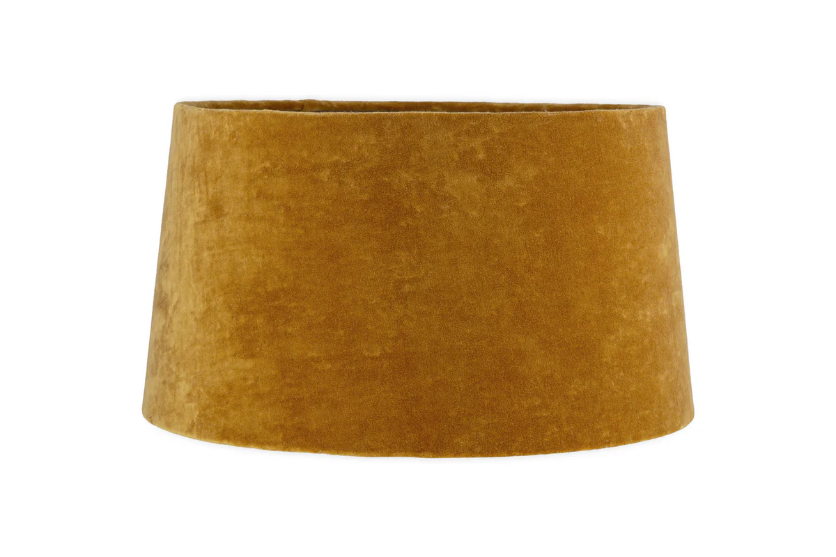 Batakha Velvet & Linen Lampshade - Dark Ochre - Image 10