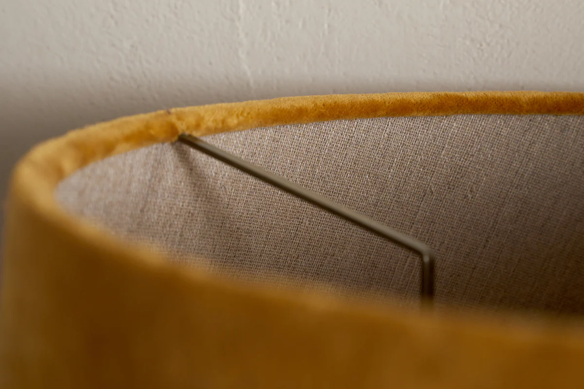 Batakha Velvet & Linen Lampshade - Dark Ochre - Image 6