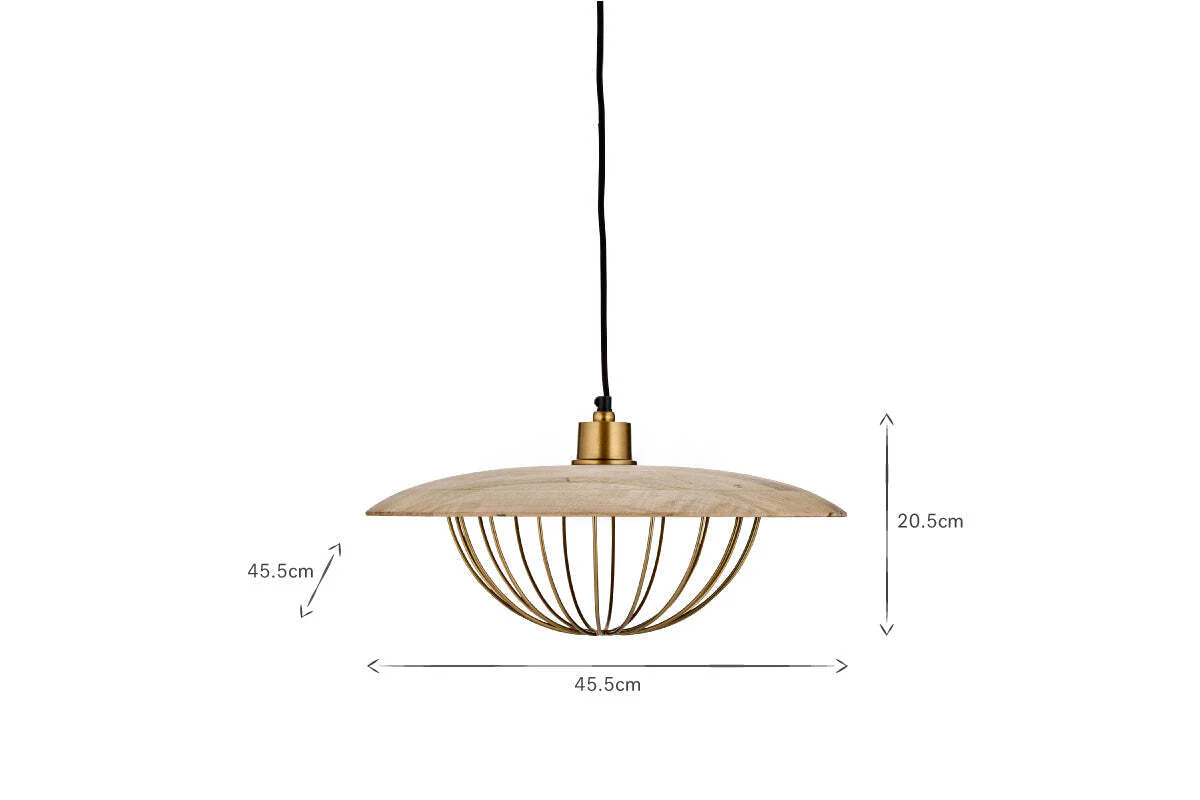 Chakai Wood & Metal Pendant - Large - Image 5