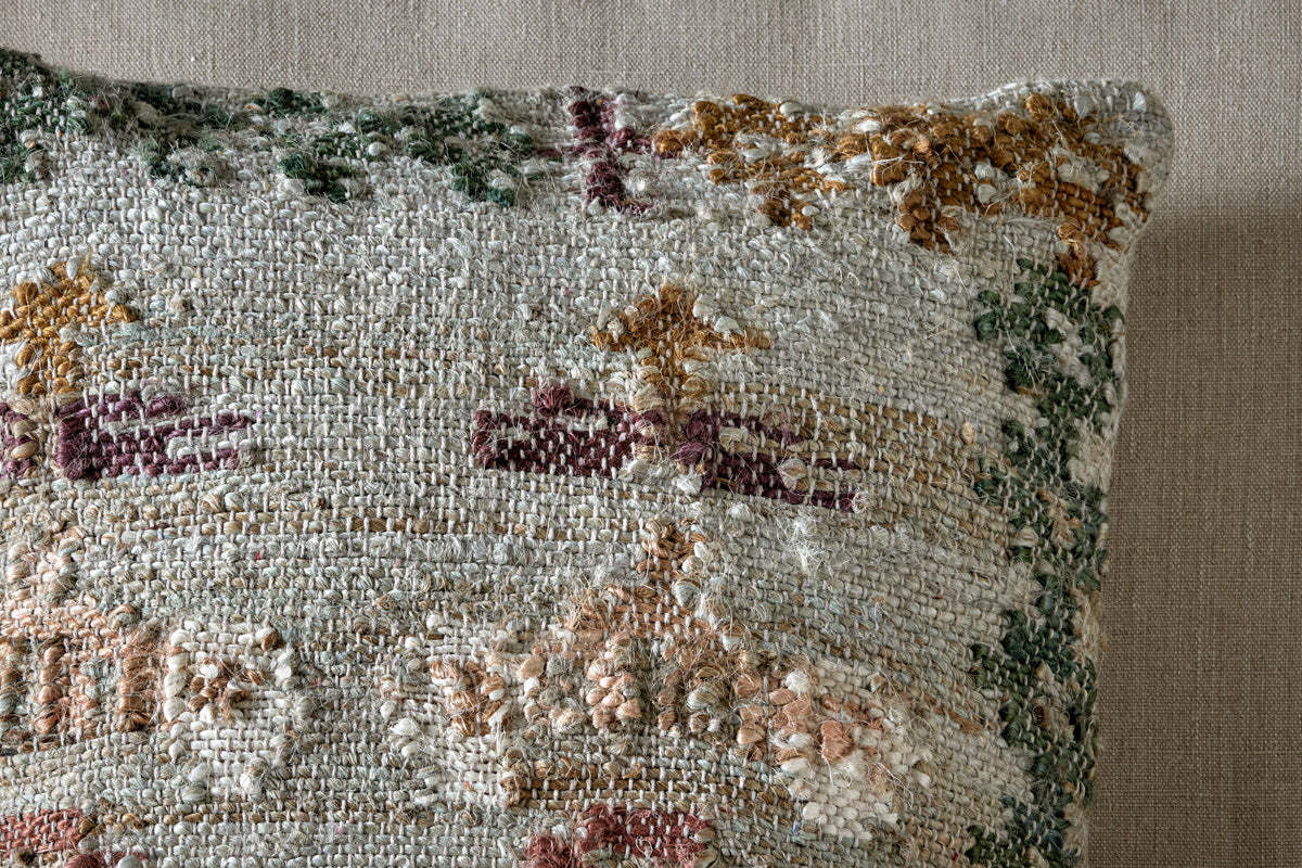 Dantri Jute & Cotton Cushion Cover - Soft Grey - Image 3
