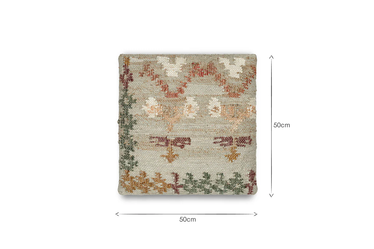 Dantri Jute & Cotton Cushion Cover - Soft Grey - Image 5