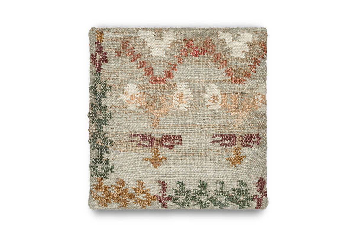 Dantri Jute & Cotton Cushion Cover - Soft Grey - Image 7