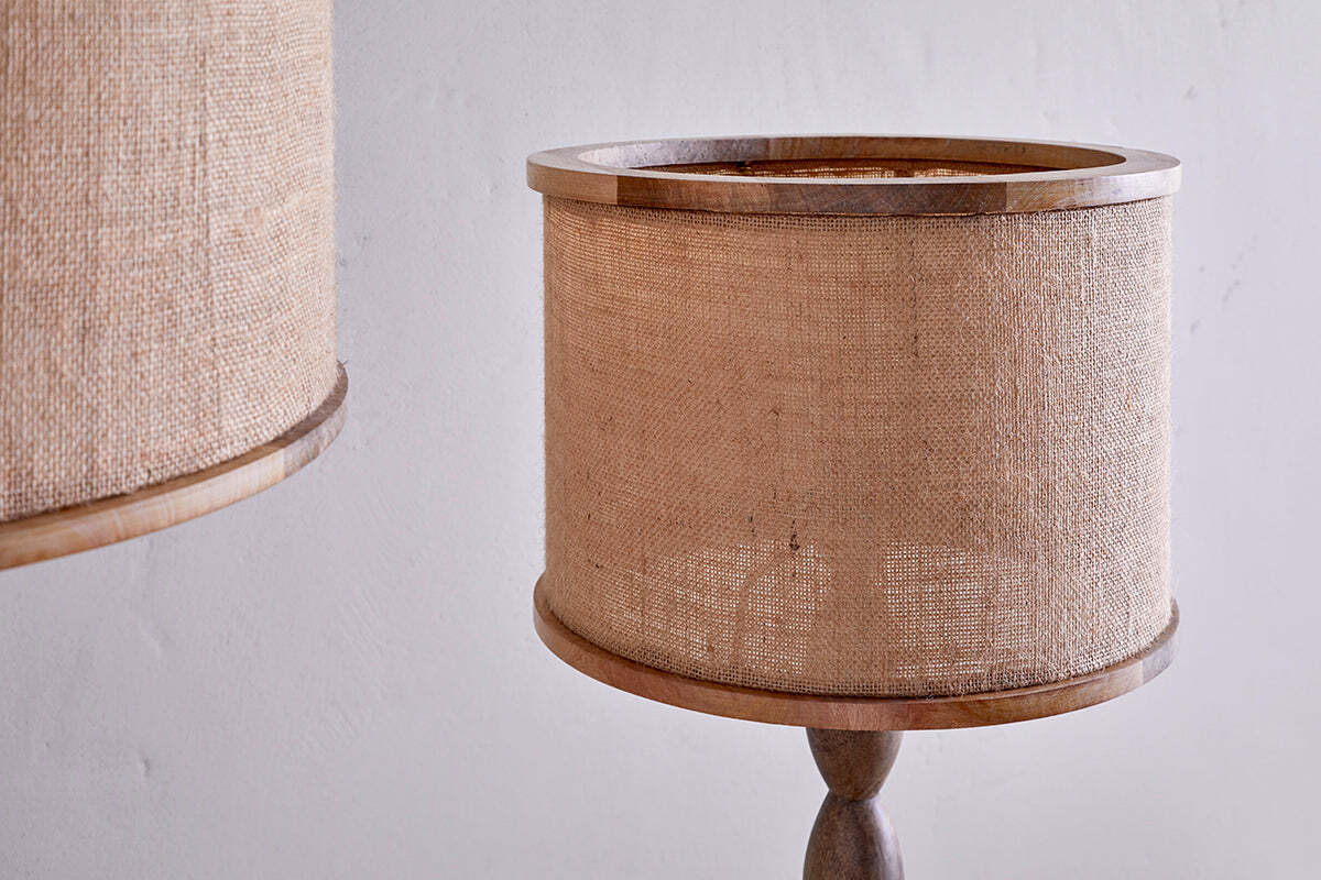 Darat Mango Wood & Jute Lampshade - Natural - Image 3