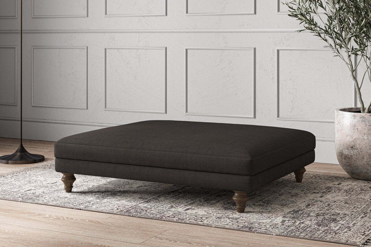 Deni Grand Footstool - Brera Linen Espresso - Image 2