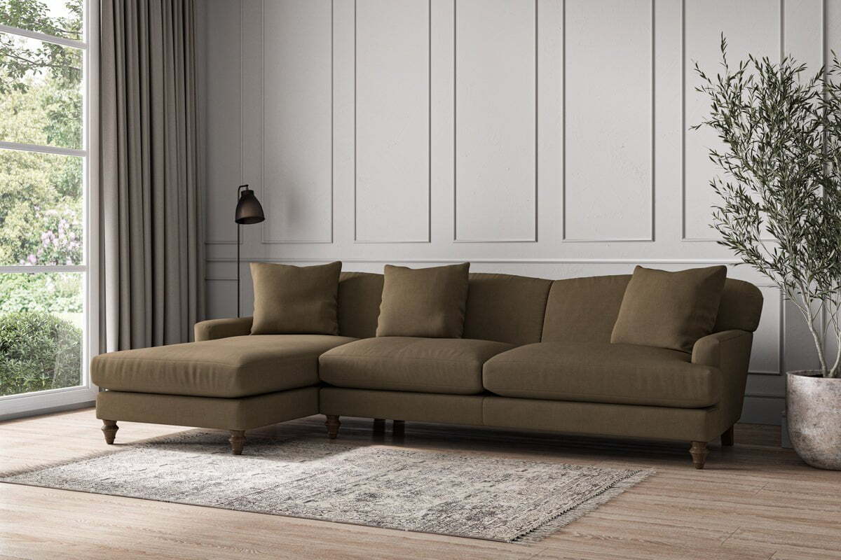 Deni Grand Left Hand Chaise Sofa - Brera Linen Chestnut - Image 2