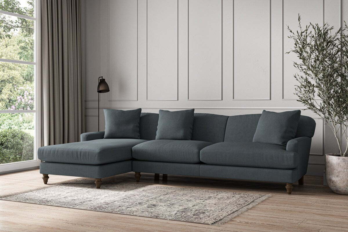 Deni Grand Left Hand Chaise Sofa - Brera Linen Dusk - Image 2