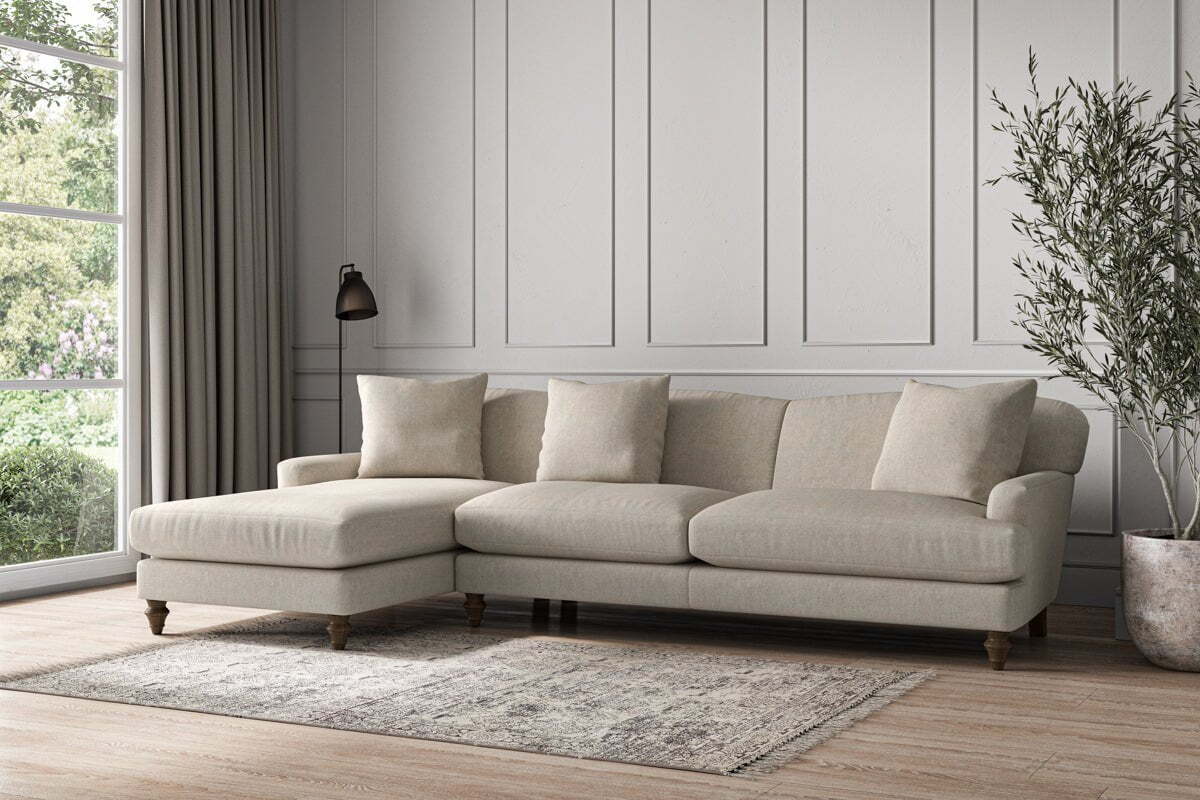 Deni Grand Left Hand Chaise Sofa - Brera Linen Natural - Image 3