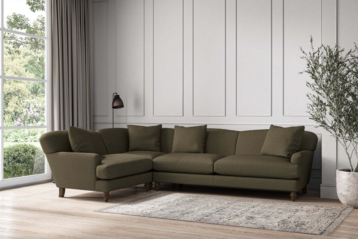 Deni Grand Left Hand Corner Sofa - Recycled Cotton Fatigue - Image 2