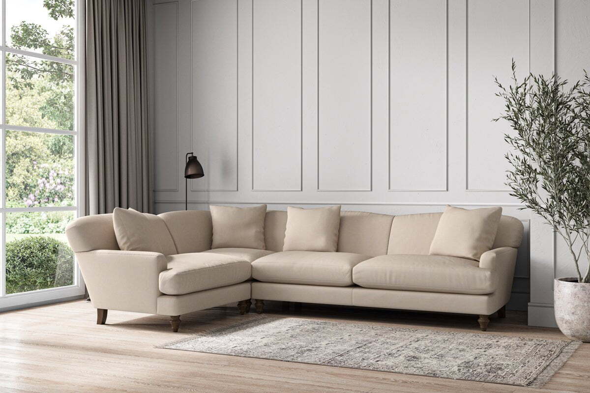Deni Grand Left Hand Corner Sofa - Recycled Cotton Natural - Image 2