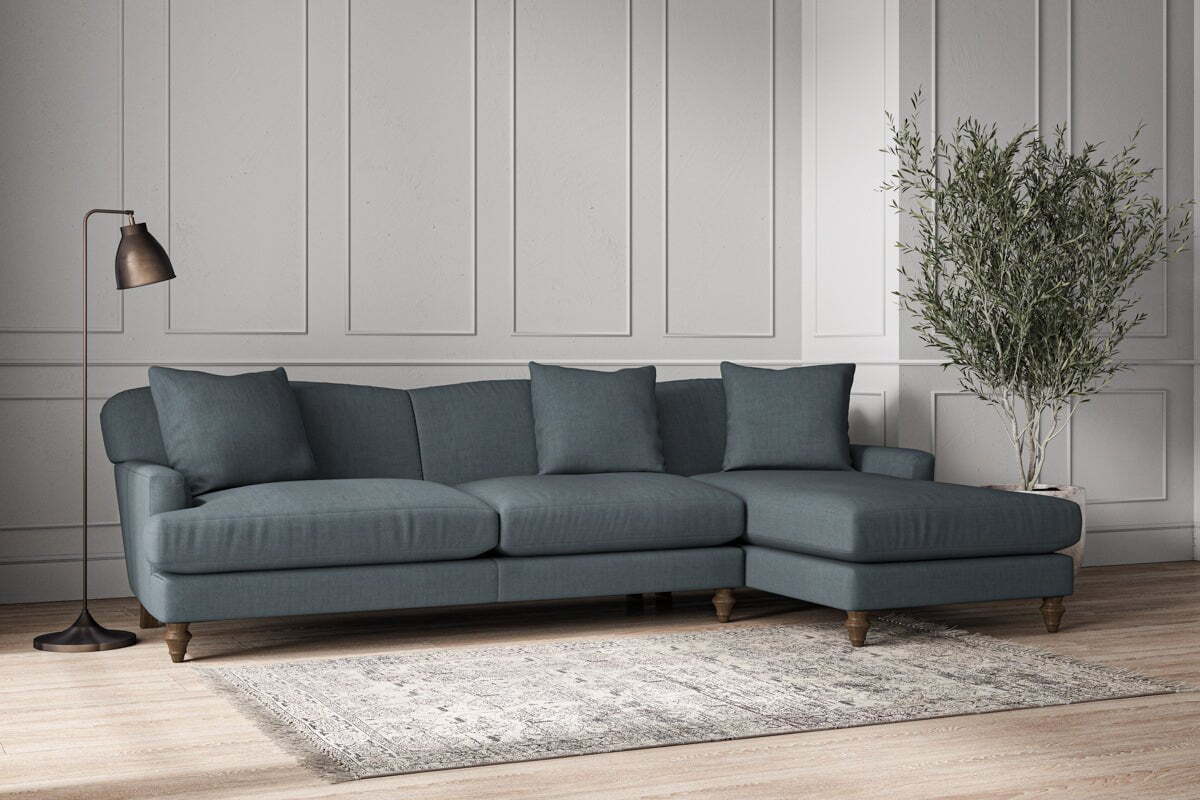 Deni Grand Right Hand Chaise Sofa - Brera Linen Dusk - Image 2