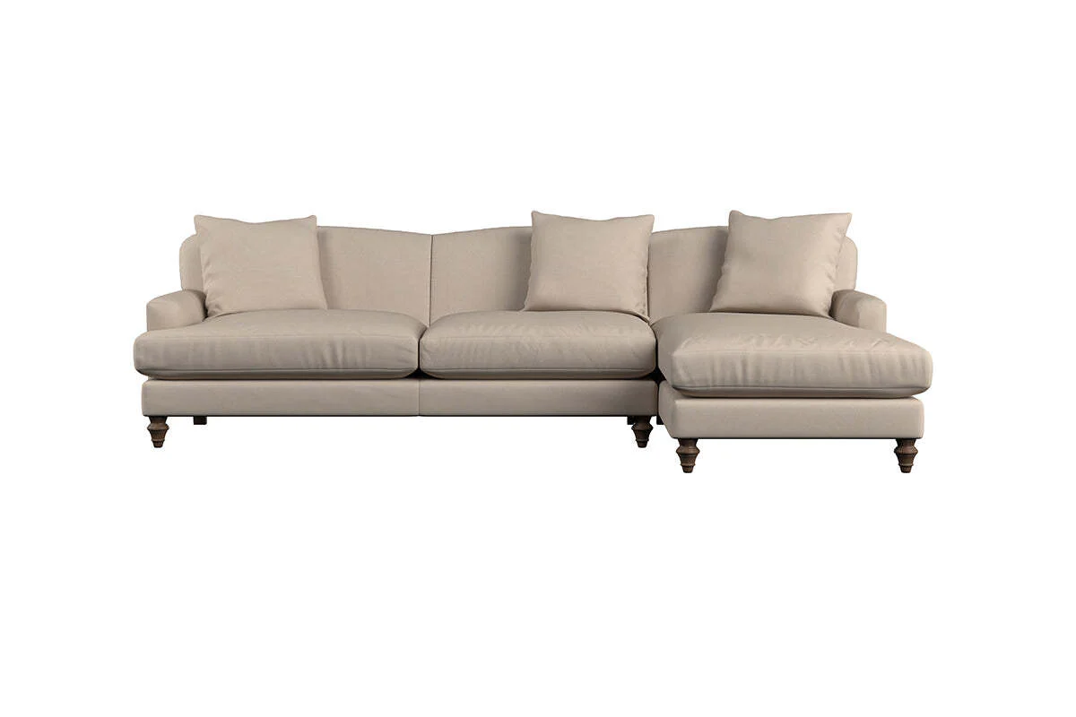 Deni Grand Right Hand Chaise Sofa - Recycled Cotton Stone - Image 3
