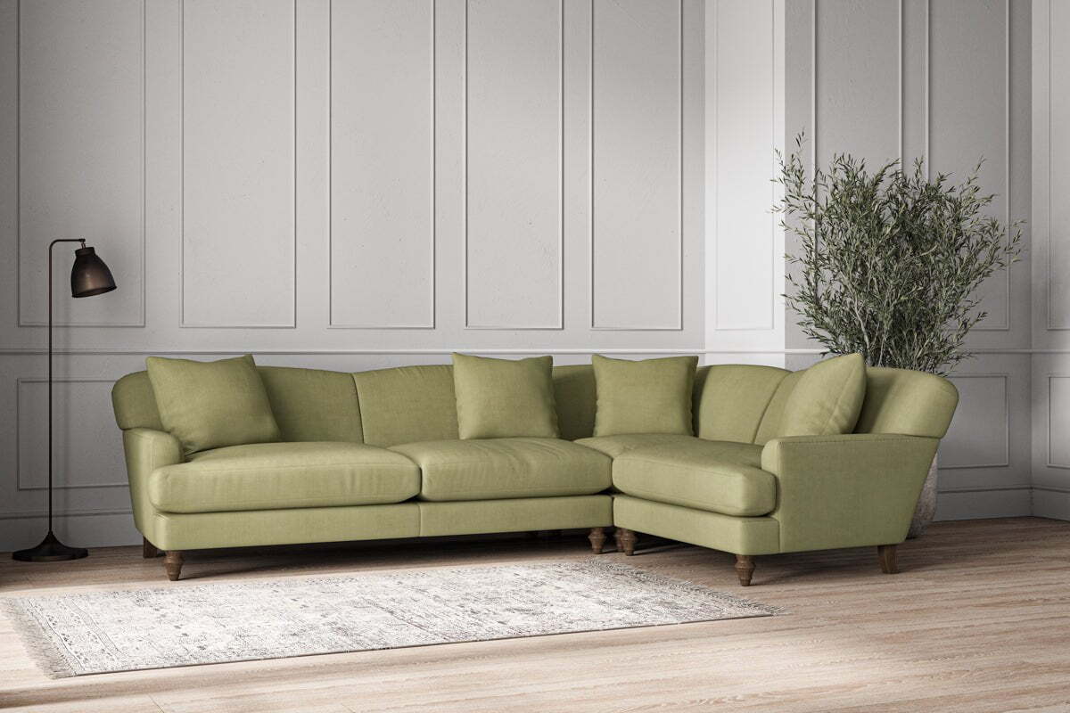 Deni Grand Right Hand Corner Sofa - Brera Linen Sage - Image 2