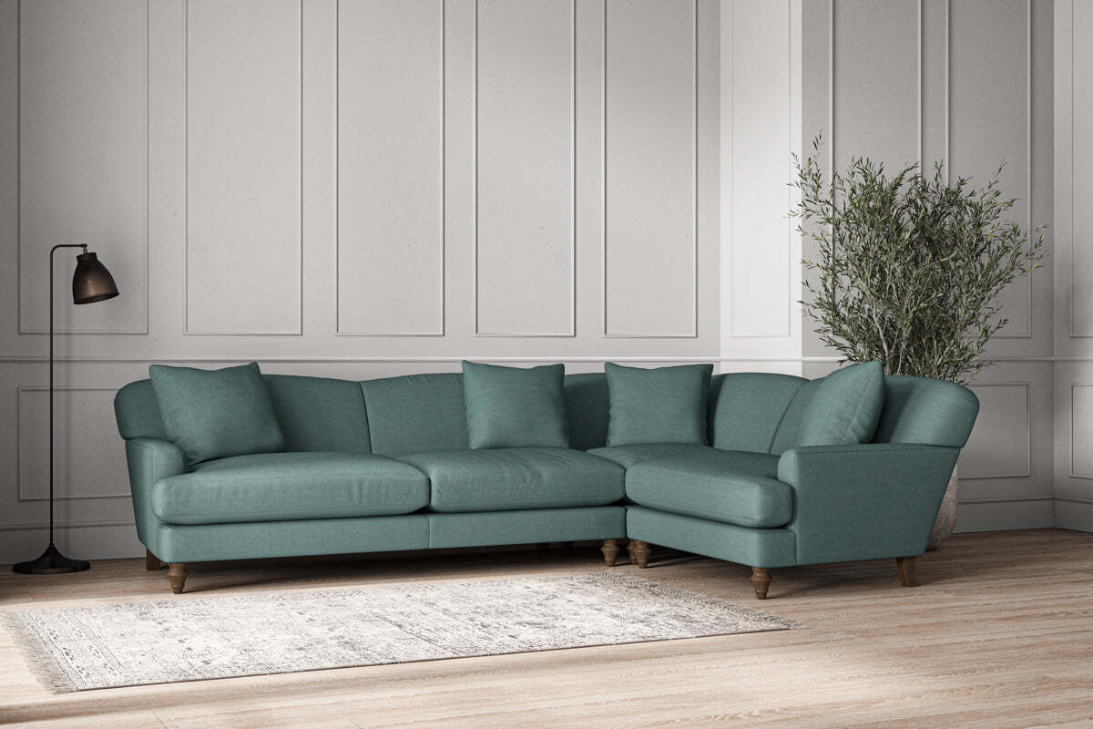 Deni Grand Right Hand Corner Sofa - Recycled Cotton Airforce - Image 2