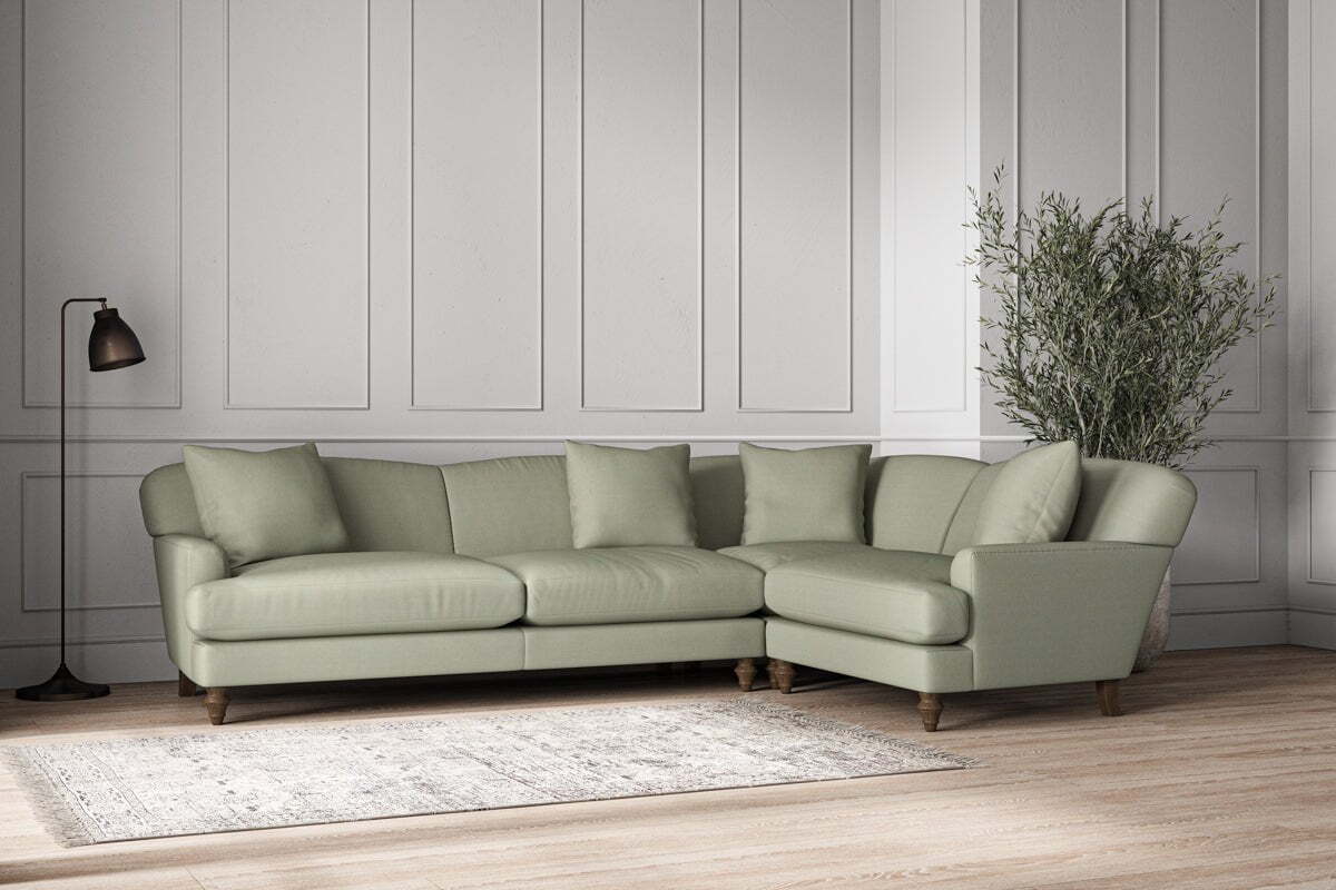 Deni Grand Right Hand Corner Sofa - Recycled Cotton Seaspray - Image 2