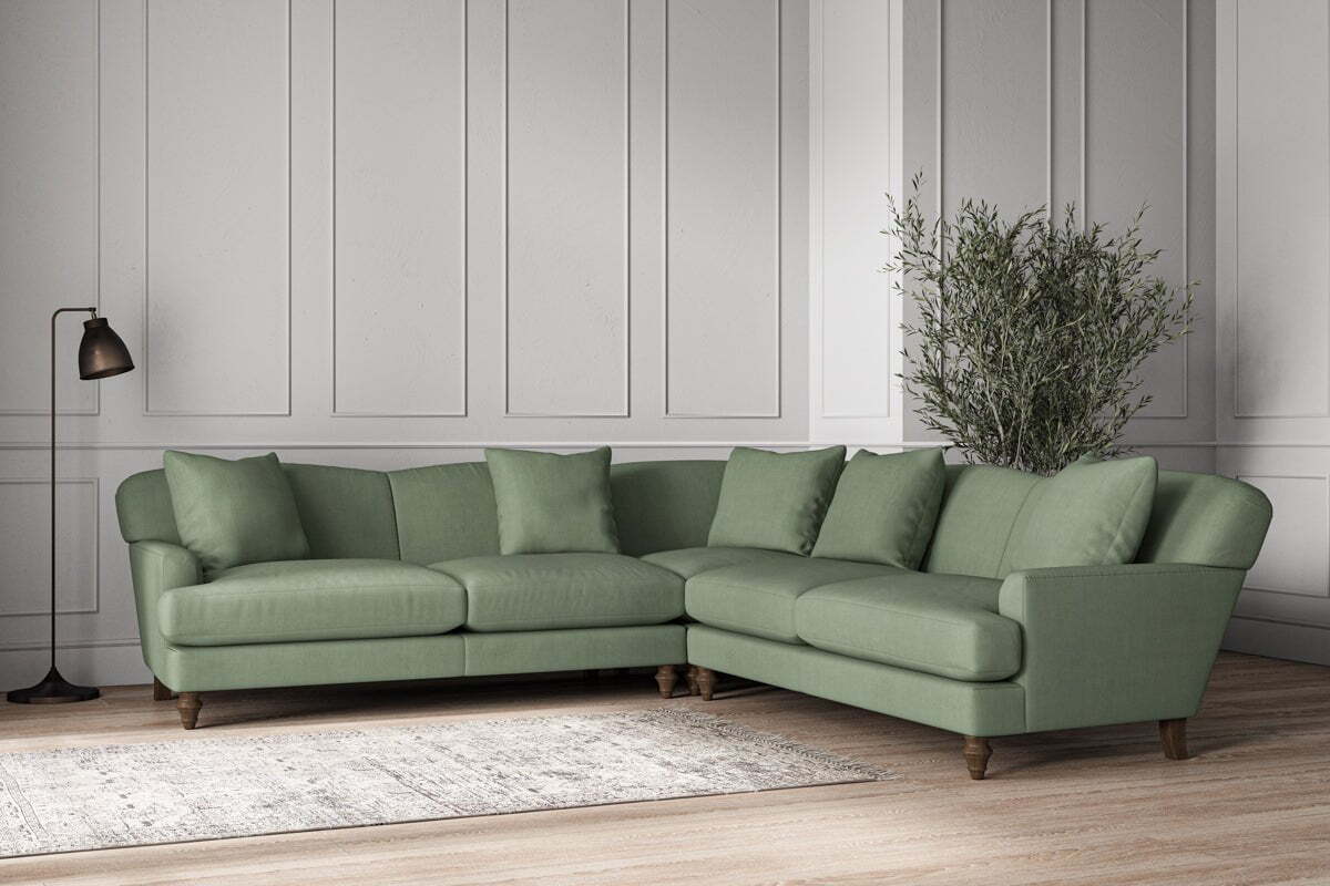 Deni Large Corner Sofa - Brera Linen Jade - Image 2