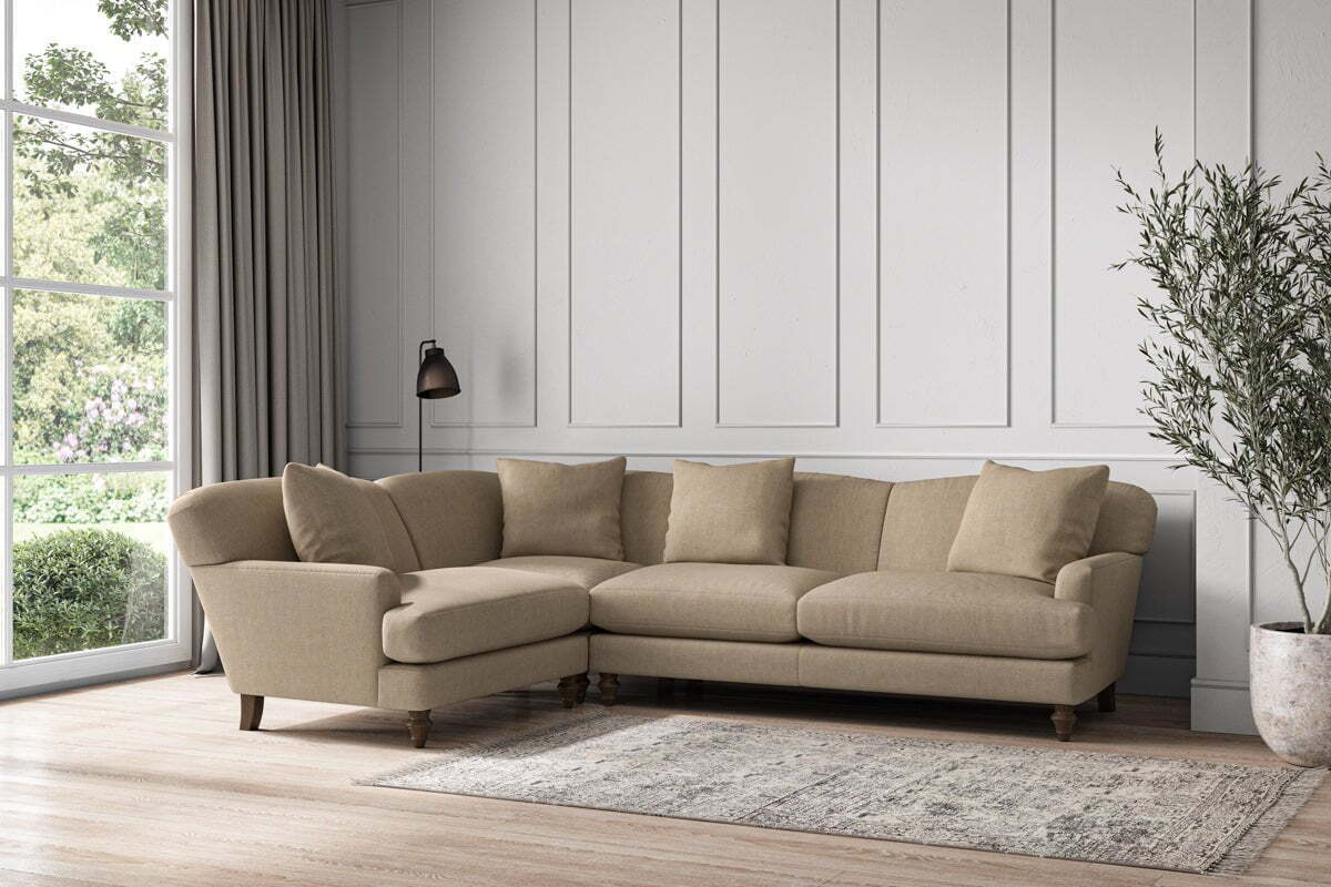 Deni Large Left Hand Corner Sofa - Brera Linen Pebble - Image 2