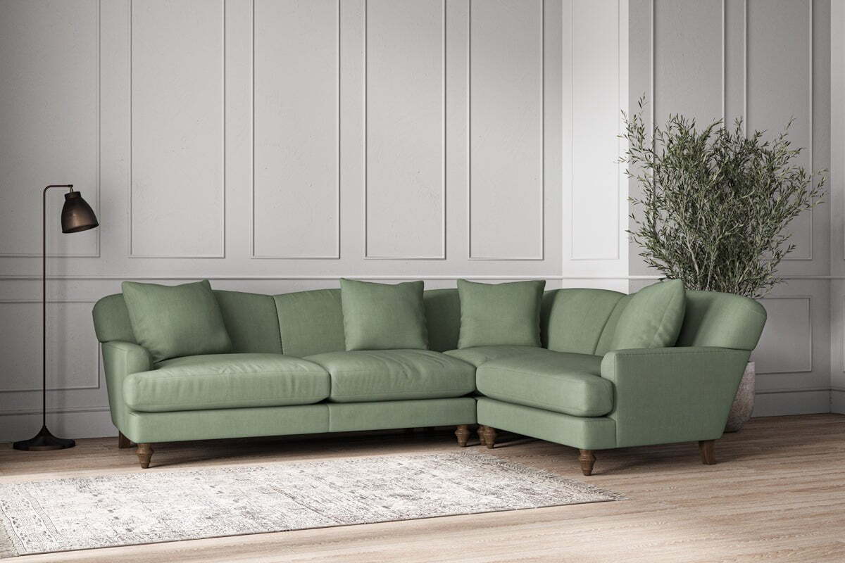 Deni Large Right Hand Corner Sofa - Brera Linen Jade - Image 2