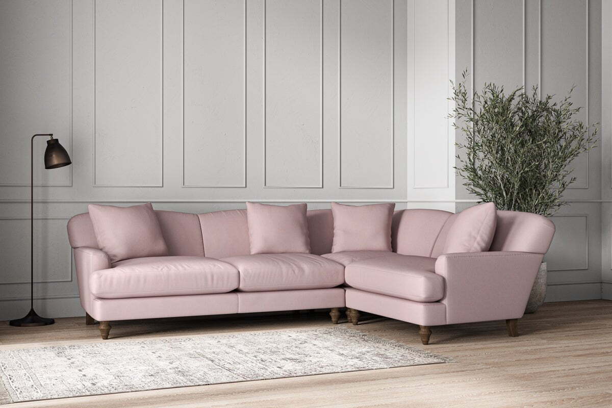Deni Large Right Hand Corner Sofa - Recycled Cotton Lavender - Image 2