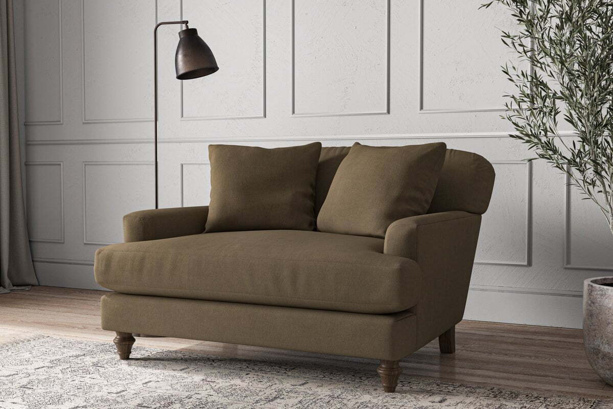 Deni Love Seat - Brera Linen Chestnut - Image 2
