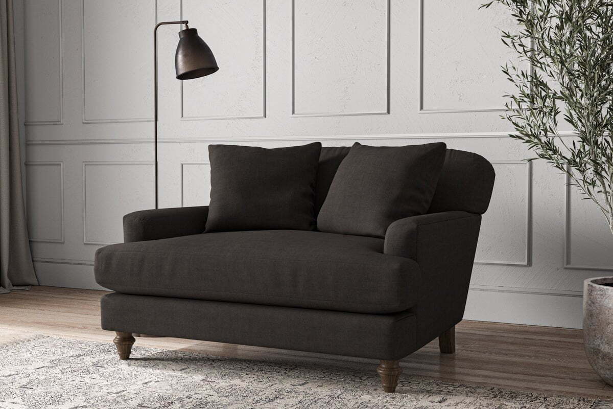 Deni Love Seat - Brera Linen Espresso - Image 2