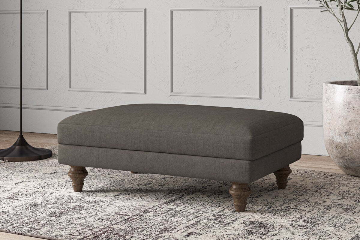 Deni Medium Footstool - Brera Linen Granite - Image 2
