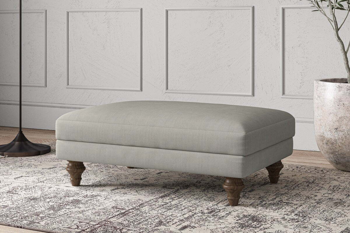 Deni Medium Footstool - Brera Linen Smoke - Image 2