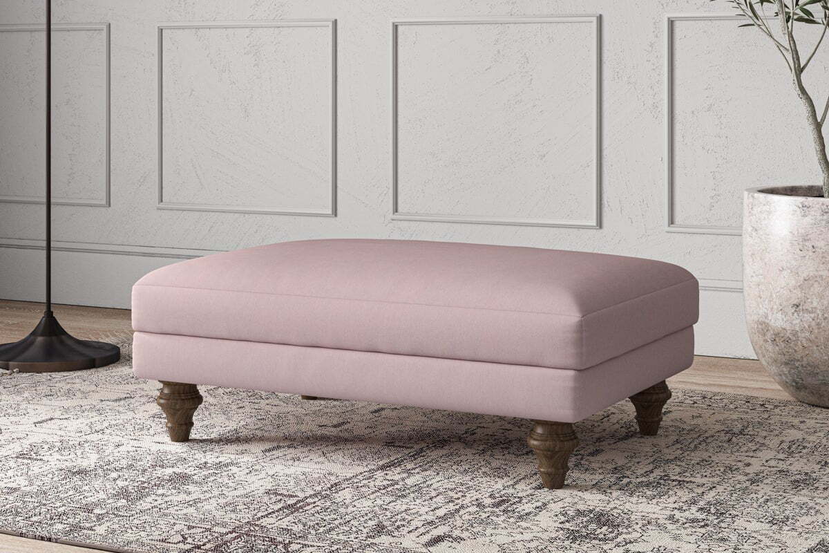 Deni Medium Footstool - Recycled Cotton Lavender - Image 2
